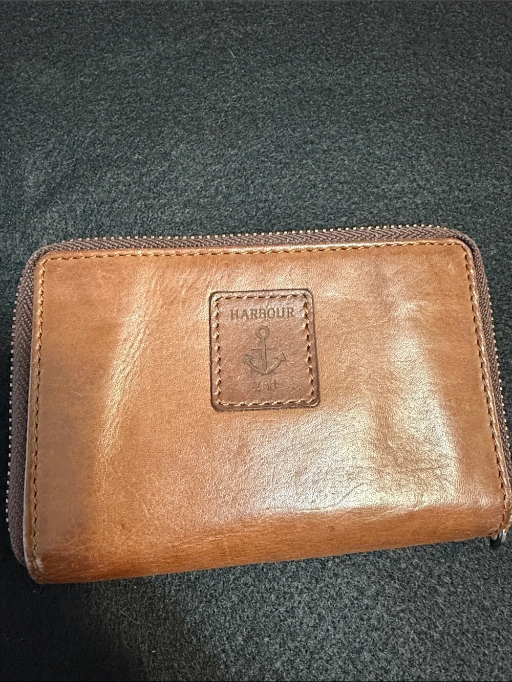 Harbour Compact Zip-Around Wallet in Brown Leather